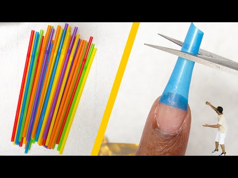 Testing DIY NAIL HACKS - Episode 1 - Fake Nails with Drinking Straws???