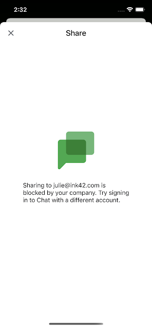 Sharing to personal Chat account can be blocked by admins