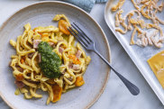 Giovanni Pilu recipe: Trofie alla carlofortina (pasta with tuna and basil).