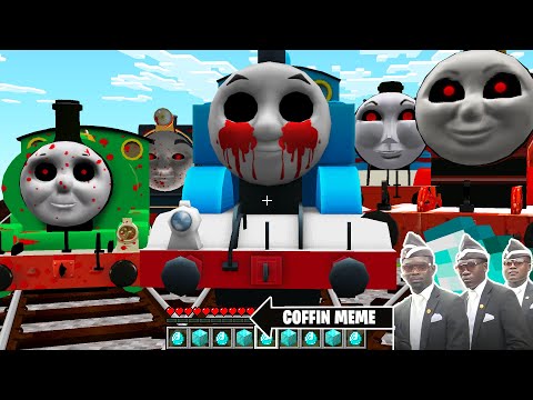 Return of THOMAS THE TANK ENGINE.EXE and FRIENDS in Minecraft - Coffin Meme SONIC and SPONGEBOB new