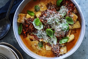 Mark LaBrooy's bolognese with pan-fried gnocchi.