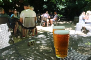 Beer garden at the Cosmopolitan Hotel in Trentham.