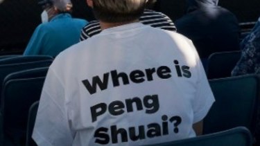 Peng Shuai supporters at the Australian Open.