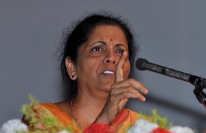 Union Minister of Defence, Nirmala Sitharaman during a Syama Prasad Mookerjee Research Foundation organised a program on