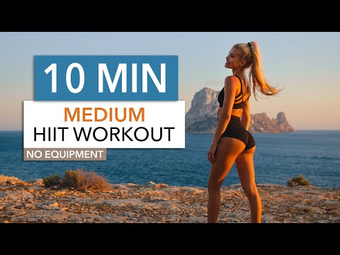 10 MIN MEDIUM HIIT / Medium Level - a HIIT workout that won't kill you I Pamela Reif