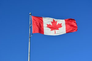 Photographs of the national flag of Canada in Ontario