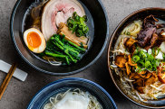 A selection of dishes at Bones Ramen, Rushcutters Bay.