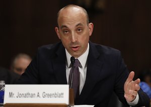 FILE - In this May 2, 2017 file photo Jonathan Greenblatt, CEO and National Director of the Anti-Defamation League, speaks on Capitol Hill in Washington.