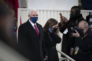 Mike Pence and his wife attend the 59th Presidential Inauguration ceremony in Washington, Jan. 20, 2021