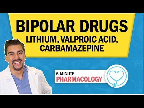 Pharmacology - Bipolar Drugs - Lithium, Valproic Acid, Carbamazepine nursing RN PN NCLEX