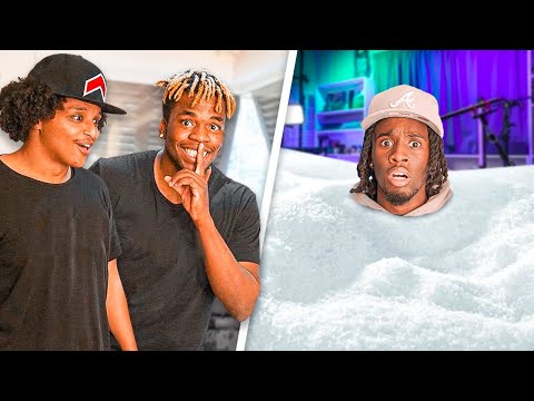 We filled up KAI's room with snow.. (bad idea)