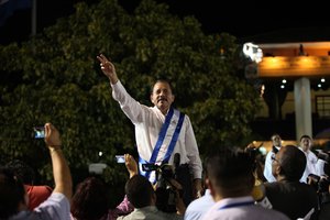 Daniel Ortega as President of Nicaragua during a meeting