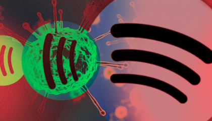 Spotify logo and coronavirus