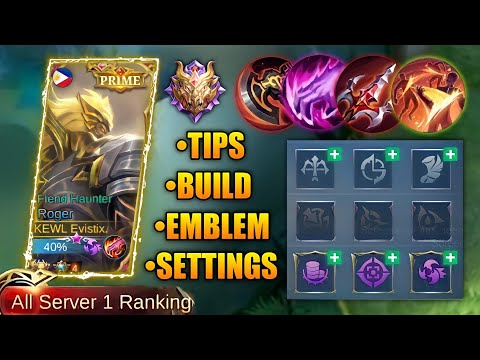 ROGER NEW TUTORIAL 2022 NEW SEASON!! | TOP GLOBAL ROGER | BEST BUILD, EMBLEM, SETTINGS,TIPS | MLBB