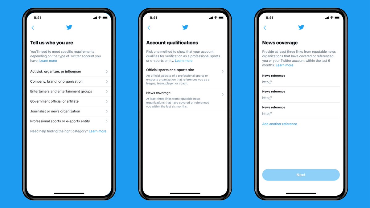 Visual showing three steps in the new verification flow