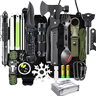 Gifts for Men Dad Husband, Survival Kit 21 in 1, Survival Gear and Equipment Cool Gadget Tactical First Aid Supplies Tool ...