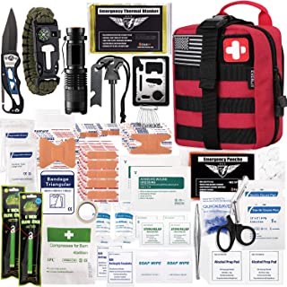 EVERLIT 250 Pieces Survival First Aid Kit IFAK Molle System Compatible Outdoor Gear Emergency Kits Trauma Bag for Camping ...