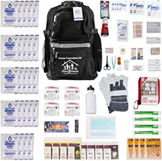 First My Family All-in-One 4 Person, 72 Hour Emergency Survival Kit for Fires, Earthquakes, Hurricanes, Floods, Tsunami an...