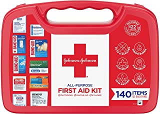 Band-Aid Johnson & Johnson All-Purpose Portable Compact First Aid Kit for Minor Cuts, Scrapes, Sprains & Burns, Ideal for ...