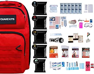 Quake Kits Completely Prepared Emergency Kit for Disaster Preparedness - 72 Hour Kit - Complete Emergency Go Bag with Food...