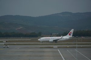 A China Eastern Airlines plane taxis on a runway at Kunming Changshui International Airport, Tuesday, March 22, 2022, in Kunming, in southwest China’s Yunnan province