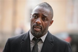 British actor Idris Elba speaks to the media ahead of the "Defeating Ebola: Sierra Leone" conference in central London, on Thursday Oct. 2, 2014