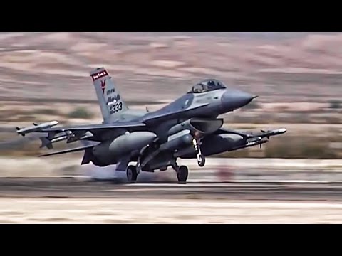 F-16 Fighter Jets Preflight + Takeoff/Landing At Nellis AFB