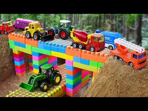 Bridge Construction Vehicles, Fire Truck, Dump Truck Toys