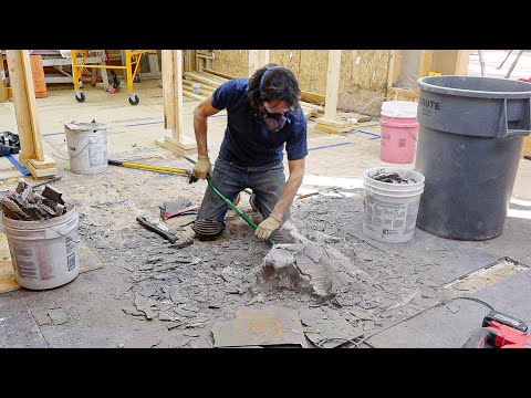 Starting to Remove the Slate Floor | Home Renovation & Addition Part 25