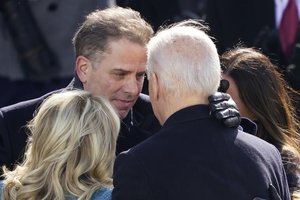 President Joe Biden hugs first lady Jill Biden, his son Hunter Biden and daughter Ashley Biden after being sworn-in during the 59th Presidential Inauguration at the U.S. Capitol in Washington, Jan. 20, 2021