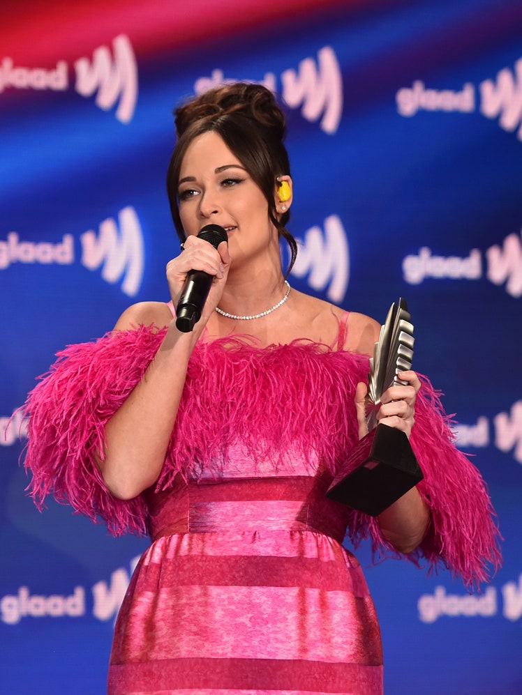 BEVERLY HILLS CALIFORNIA  APRIL 02 Honoree Kacey Musgraves accepts the 'Vanguard Award' onstage during The 33rd Annual...