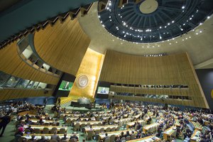 File - A wide view of the General Assembly Hall at the start of the Assembly’s seventy-first annual general debate