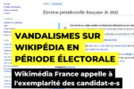 Vandalismes sur Wikipédia en période électorale : Wikimédia France appelle à l’exemplarité des candidat·e·s