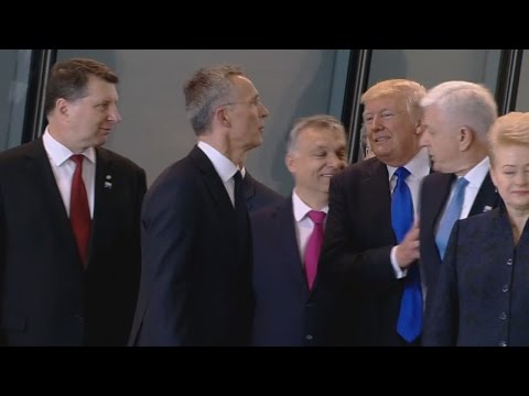 Trump Shoves Prime Minister of Montenegro at NATO Meeting