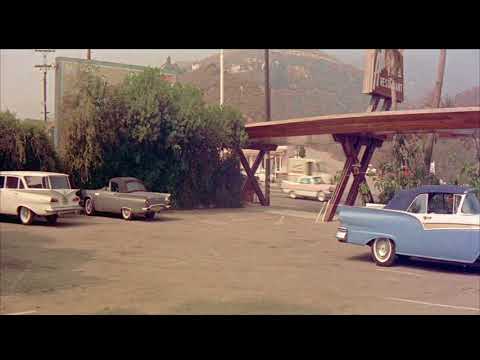 Southern California Restaurant Parking Lot, vintage stock film