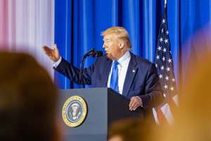 File - U.S. Secretary of State Michael R. Pompeo attends President Trump's G-20 press conference with U.S. Ambassador to Japan Bill Hagerty in Osaka, Japan on June 29, 2019.