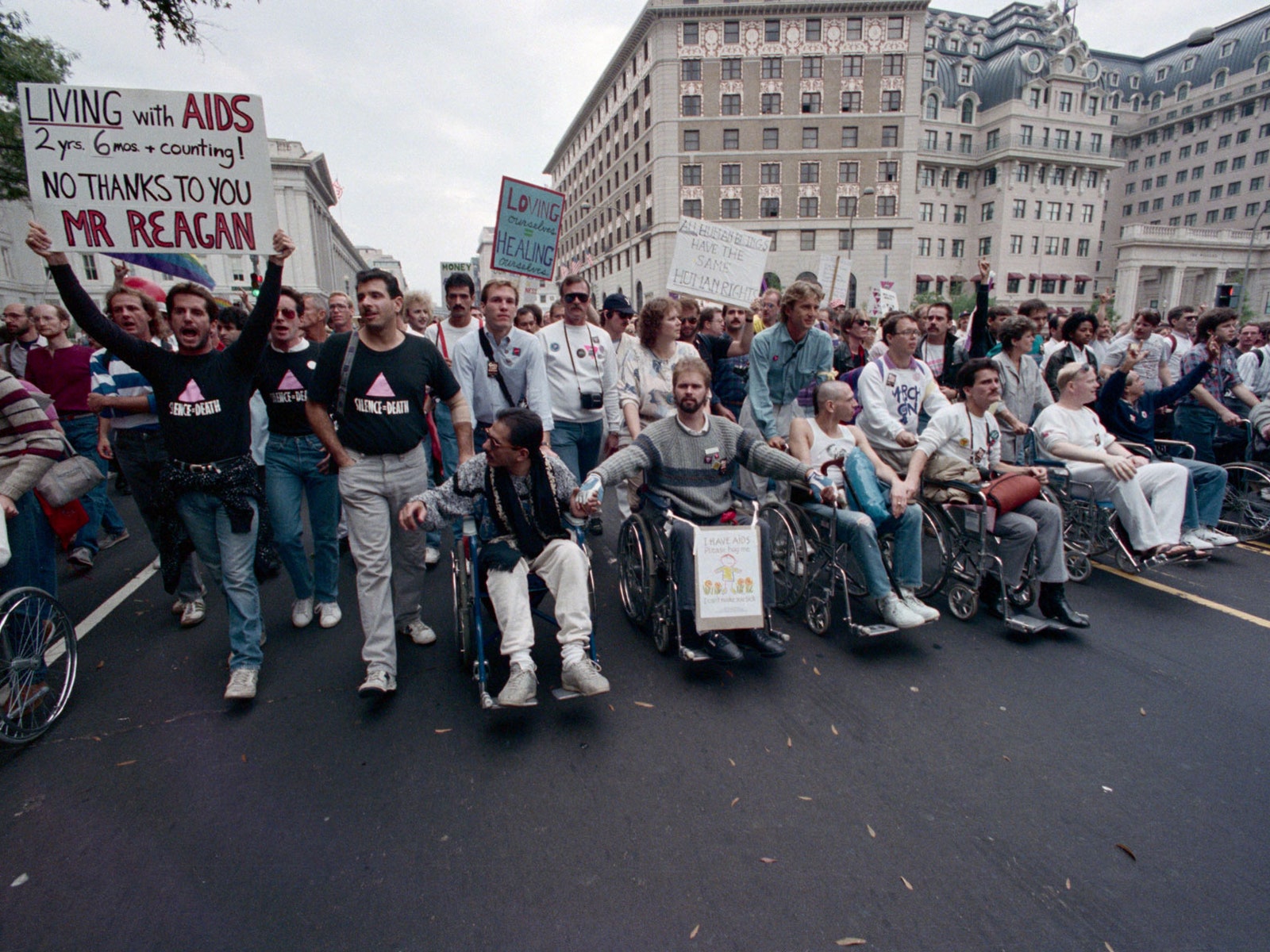 AIDS victims and their supporters participate in the March on Washington for Lesbian and Gay rights October 11th.