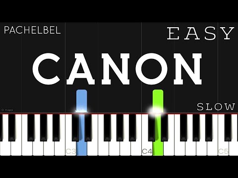 Pachelbel - Canon | EASY SLOW Piano Tutorial