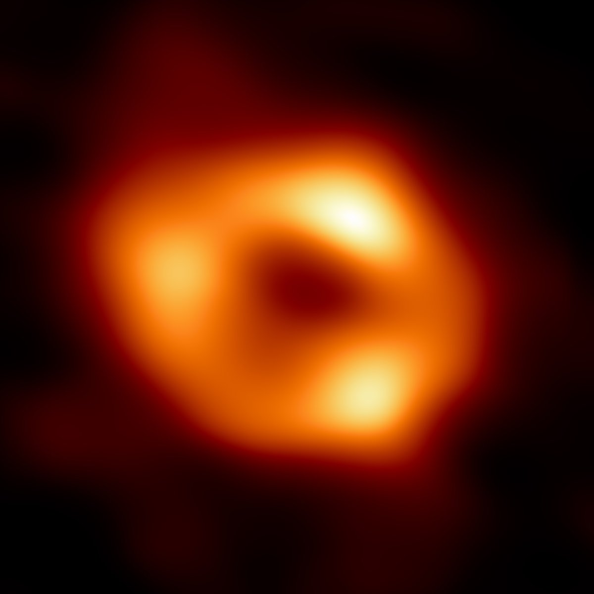 The black hole called Sagittarius A* at the heart of the Milky Way, imaged for the first time by the EHT Collaboration.