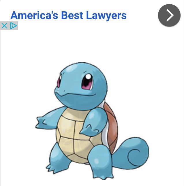 coochie-horse:
“iidamarine:
“[ID: A Google AdSense ad that reads, “America’s Best Lawyers” in blue text. Below it is an image of Squirtle from Pokemon. End ID.]
” ”