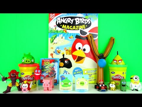 ANGRY BIRDS VS MINECRAFT 1st Edition Magazine & Epic Slingshot Fun Toy Review Family Video