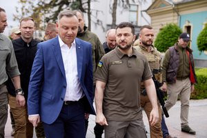 Meeting of the President of Ukraine, Volodymyr Zelensky, with the President of the Republic of Poland, Andrzej Duda, in Kyiv, Ukraine, 22 May, 2022.