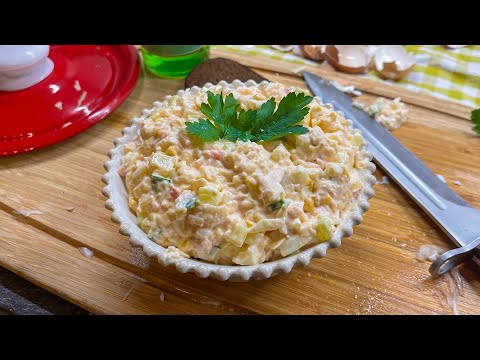 How to make Russian Crab Salad (крабовый салат) - Cooking with Boris