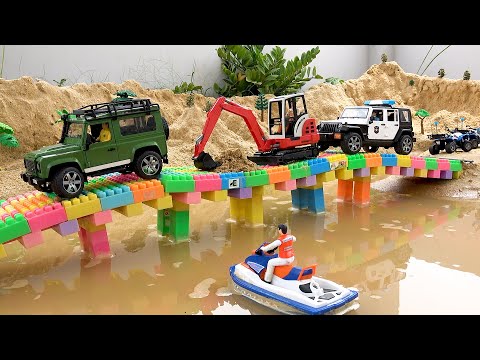 Build Bridge Blocks Toys, Construction Excavator, Tractor, Dump Truck, Road Roller!