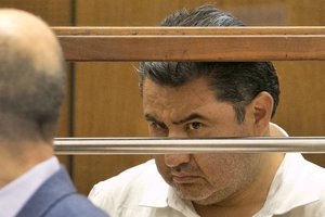 FILE - This June 5, 2019 file photo shows Naasón Joaquín García, the leader of fundamentalist Mexico-based church La Luz del Mundo, appearing in Los Angeles County Superior Court.