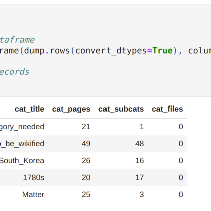 screenshot of some commands from Jupyter notebook linked in blog post