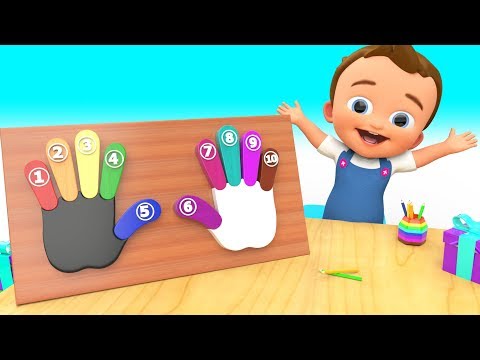 Numbers & Colors to Learn with Hand Fingers Wooden Toy Set 3D Kids Children Baby Educational