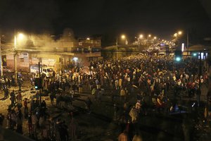 Indigenous protesters arrive to Quito to demonstrate in the capital against the economic policies of the government of President Guillermo Lasso, in  Quito, Ecuador, Sunday, June 19, 2022.