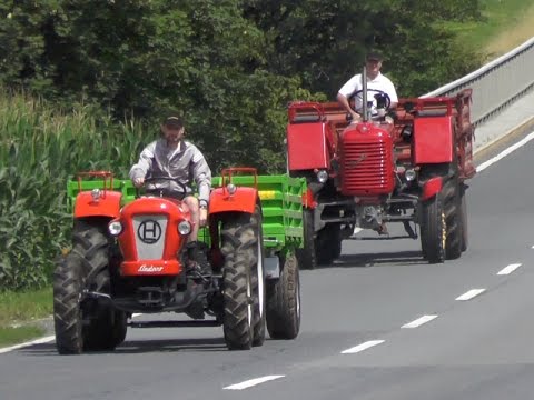 Schottertransport mit Lindner BF 45a & Steyr 280a (Kipper, Prikolica)