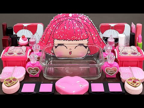 Pink LOL Slime Mixing Random Into Slime! Satisfying Slime Video ASMR